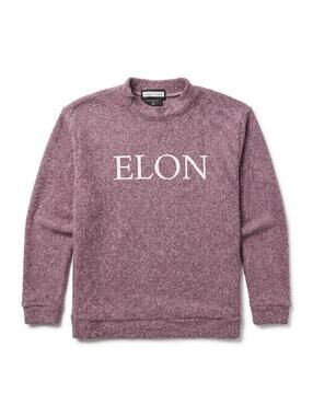 Woolly Threads Elon University Sweatshirt Womens M Burgundy Marled Mock Neck USA